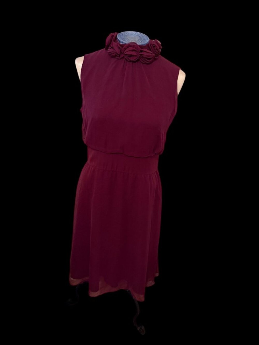 Antonio Melani Silk Rosette High Neck M Cocktail Dress Whimsigoth wedding guest
